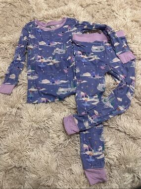 Little Sleepies Purple Unicorn & Castle Pajama Set